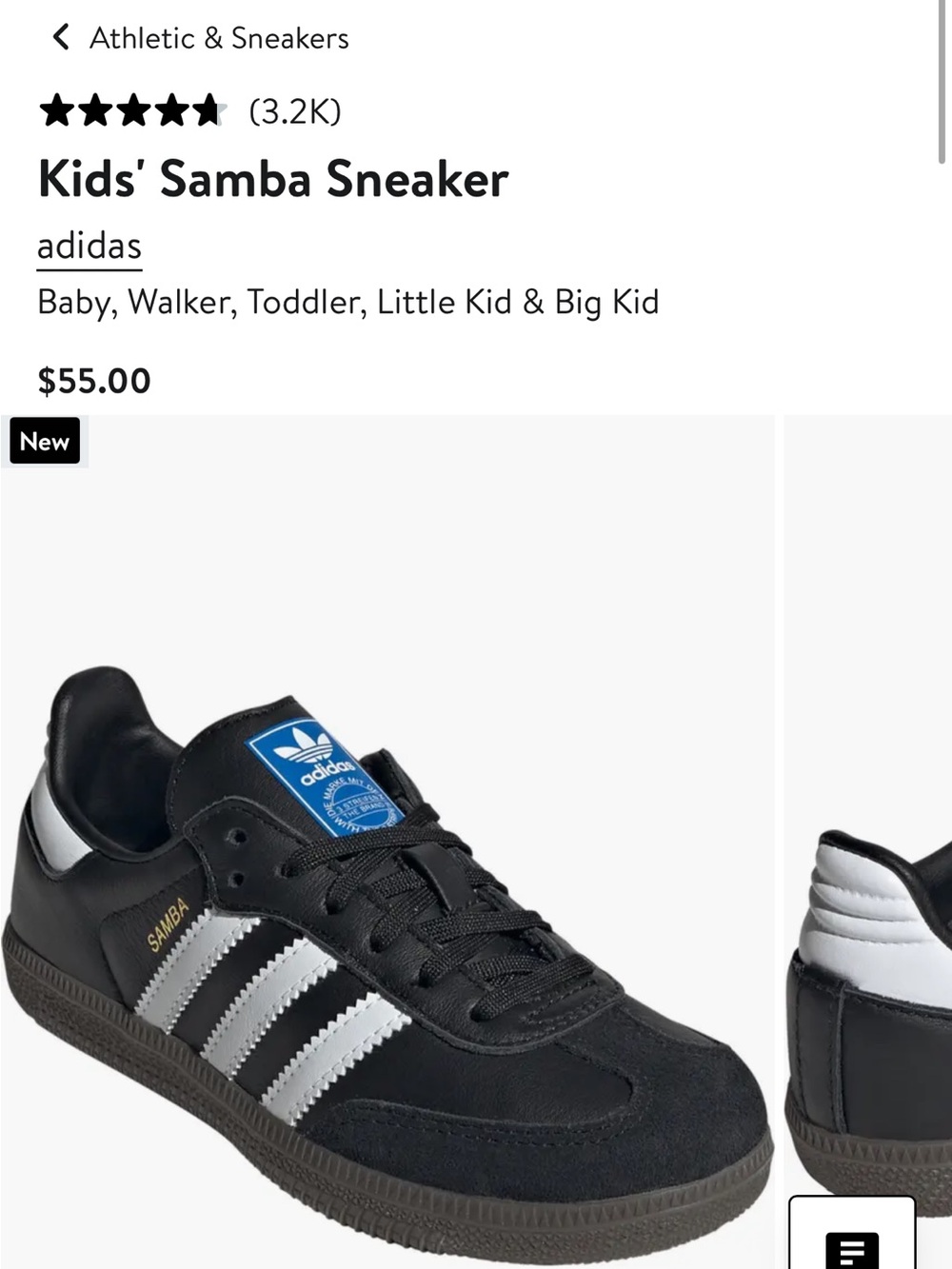 Super cute! (3) adidas Samba toddler Trio - Black, Silver & metallic White - Picture 2 of 9